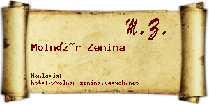 Molnár Zenina névjegykártya